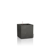 Lechuza Self Watering Plant Pot CANTO Stone 30 Low Plastic Indoor and Outdoor Plant Pot with Drainage Hole H30 L30 W30 cm Graphite Black