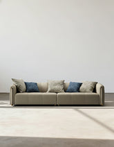 Home Contemporary Three Seater Sofa Set, Real Leather