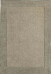 Bordered Taupe Wool Rug