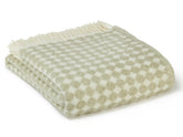 Jacquard Spot Pure New Wool Throw - Sage