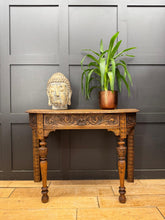 Antique Carved Oak Side Table Console Table Hall Table Drawer Desk Furniture