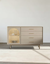 Clear Single Door Sideboard, Four Layers