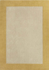 Bordered Yellow Wool Rug