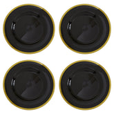 Set of Four Ida 33cm Dia Black Glass Charger Plates