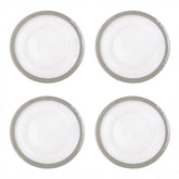 Ida Set of Four 33cm Dia Embossed Charger Plates with Silver Rim