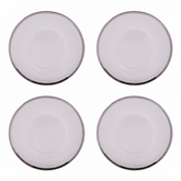 Ida Set of Four 33cm Dia Plain Charger Plates with Silver Rims
