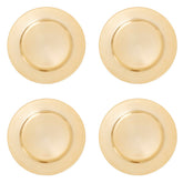 Set of Four 33cm Dia Gold Finish Flat Style Charger Plates