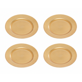 Set of 4 33cm Dia Gold Finish Dotted Charger Plates