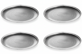 Set of Four 33cm Dia Radiance Silver Decorative Chargers