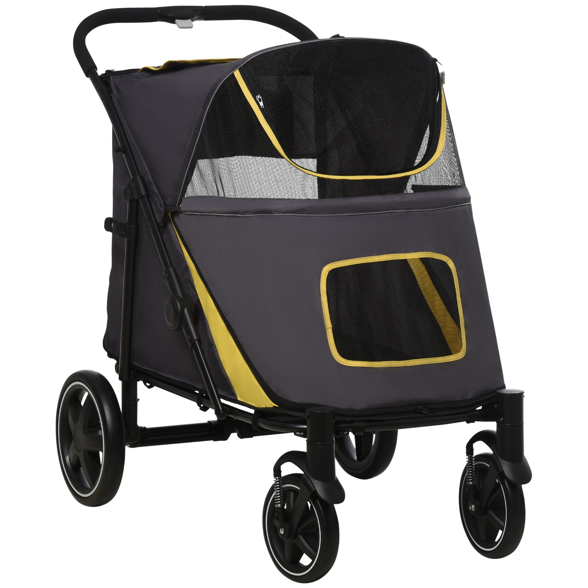 pawhut dog stroller PawHut Foldable Pet Stroller, with Universal Wheels, Shock Absorber, f – Wish Interiors