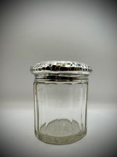 Antique Solid Sterling Silver Topped Cut Glass Pot / Inscribed With Milly