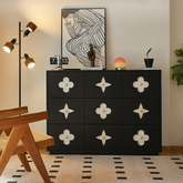Amalia Narrow Sideboard, Art Deco Sideboard, Black
