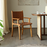 Beau Brown Dining Chair, Ash Wood, With Armrest