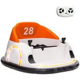 AIYAPLAY 360\'c2\'b0 Rotation Kids Bumper Car, 12V Waltzer Car with Remote Control, Dual Joysticks, Music Lights, Orange