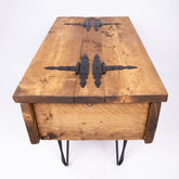 Hairpin Coffee Table Chest - Wooden Storage Box