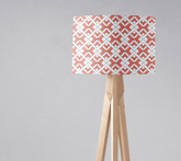 Coral and White Geometric Design Lampshade, Ceiling or Table Lamp Shade