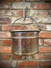 Antique Copper Cauldron Pot with Riveted Iron Handle & Dovetail Planter Pot B