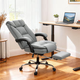 HOMCOM 155° Reclining Faux Leather Swivel Office Chair -Black