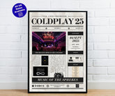 Coldplay Personalised Newspaper Poster - Coldplay Inspired Print