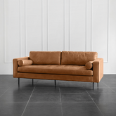 Fuller Brown Two Seater, Three Seater Sofa, Real Leather