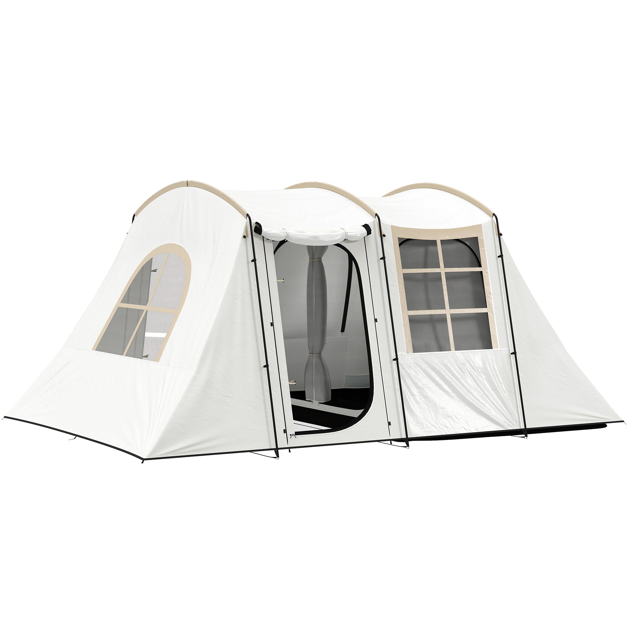 4 man tunnel tent Outsunny 3-4 Man Tunnel Tent, Family Camping Tent with Porch, Bedroom – Wish Interiors