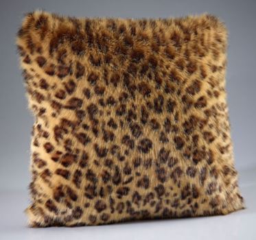 Leopard Print Faux Fur Cushion