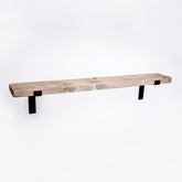 Grey Wall Shelves - Solid-Wood Industrial Shelf for Living Room & Bedroom