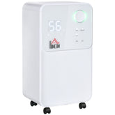 HOMCOM 12L/Day Dehumidifier for Home, Laundry Room, Bedroom, Basement, Electric Moisture Air De-Humidifier with 4 Modes, Continuous Drainage, 24H Timer, Digital Humidity Display