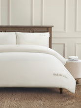 Pure Cotton Stripe Duvet Set in Oatmeal