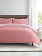 Pure Cotton Check Duvet Set Haute Red