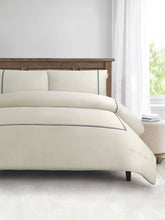 Luxury Cotton Brand Stripe Duvet Set Oatmeal