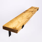 Handmade Wooden Shelf with Black Steel Brackets - Cheshire Workshop
