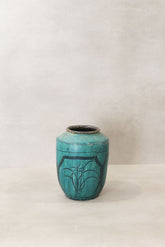 Vintage Emerald Green Pot - No 7