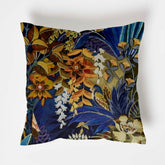 Floral midnight velvet throw cushion