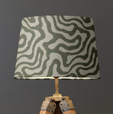 Green Wiggle Textured French Drum Lampshade | Handmade Ceiling Light Shade | UK