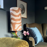 Sandstone Wiggle Lampshade | Extra Tall Cylinder Ceiling Light Shade | Bespoke Handmade UK