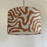 Sandstone Wiggle drum lampshade /ceiling shade with a white lining