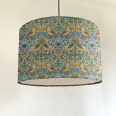 William Morris Sky strawberry thief cotton drum lampshade/ ceiling shade with a white lining