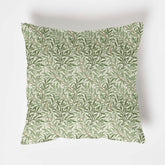 William morris green willow leaves cotton cushion, scatter cushions