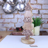 Lovell Wooden Christmas Tree Ornament Copper Jewel Design 38cm