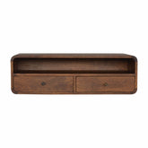 Floating Chestnut Open Console Chest of Drawers
