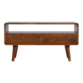 Curved Chestnut Chest of Drawers