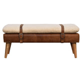Buffalo Hide Leather Bench