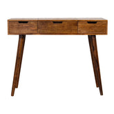 Chestnut Foldable Mirror Table | Hand-Painted Mango Wood