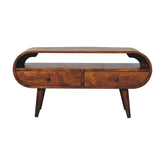 Chestnut Circular TV Stand Chest of Drawers