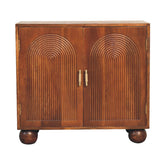 Chestnut Carved Ball Chest of Drawers | Linen Hand-Carved