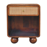 Chestnut Open Woven Bedside Table