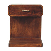 Chestnut T-Bar Rounded Bedside Table