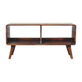 Curved Chestnut Double Slot Chest of Drawers