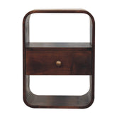 California Walnut Curved Edge Bedside Table